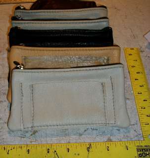 Pocket Leather Zipper Pouch Change Purse Case ZipTop ~6 x 4 inch ID 