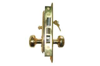Mortise Lockset   Left Hand, Brass Finish US3, Backset 2 1/2   SE1 