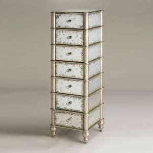   4212 Harlow Seven Drawer Chest in Antique Mirror/Silver Leaf 4212