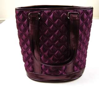 MARC JACOBS Quilted Satin Bucket Bag Tote Purple NEW  