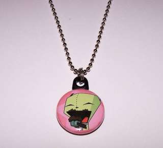 Gir Cupcake/Invader Zim Button Charm Necklace New  