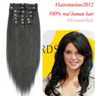 24 clip in human hair extensions 70g