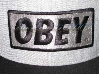 Obey Propaganda Box Logo Shepard Fairy Snap Back Black Grey KAWS 