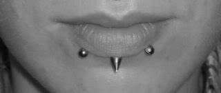 BODY PIERCING KIT~ 16g LIP LABRET W/CONE SPIKE 7/16  