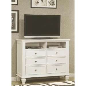  TV Dresser Stand Cape Cod Style in White Finish Furniture 