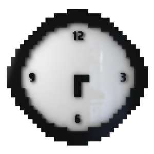    Pixel Time Clock Fun Retro Pixelated Wall Clock: Home & Kitchen
