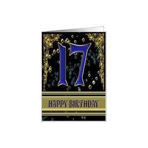   17th Birthday card with elegant golden highlights Card: Toys & Games