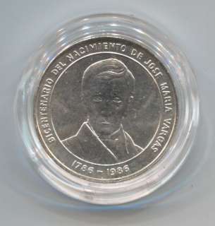 VENEZUELA Silver Coin 100 Bs 1986 Jose Maria Vargas  