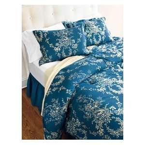  Frnch Blue Countryside Toile 4 Piece Comforter Set: Home 