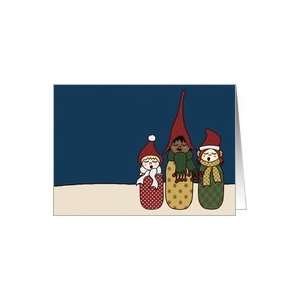 Girls Singing Christmas Carols in the Yule Chorus Card