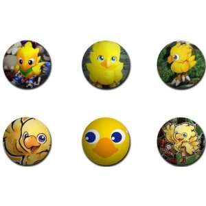  Set of 6 Final Fantasy CHOCOBO Pinback Buttons 1.25 Pins 
