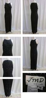 VINTAGE JMD NEW YORK SEQUIN BEADED BLACK DRESS SIZE MEDIUM  