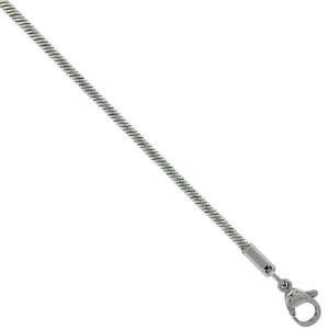   Steel Snake Chain Necklace 2 mm wide (3/32 in.), 24 inch (60 cm) long