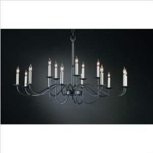  72 Fifteen Light Chandelier Finish Brushed Steel