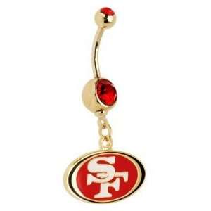  San Francisco 49ers Gold NFL Belly Navel Ring Everything 