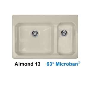   Rim 60/40 Double Bowl, Hi Lo Small Bowl on Right and 1 Faucet Hole 631
