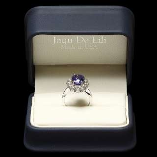 12800 CERTIFIED 14K WHITE GOLD 5.00CT TANZANITE 1.40CT DIAMOND RING 