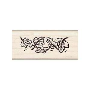  DRIFTING LEAVES Wood Mounted Rubber Stamp InkaDinkaDo 