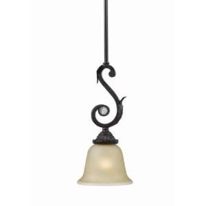  Crystorama 6701 DR One Light Black Down Mini Pendant Dark 