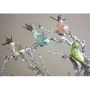   Glass Christmas Ornaments 6/Box Birds On A Clip: Arts, Crafts & Sewing