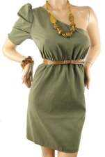 121AVENUE One Shoulder Seductive Dress Green Small NEW  