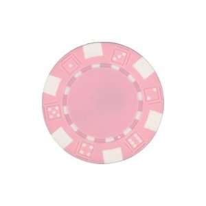 25 Clay Composite Dice Striped 11.5 gram Poker Chips, Pink:  