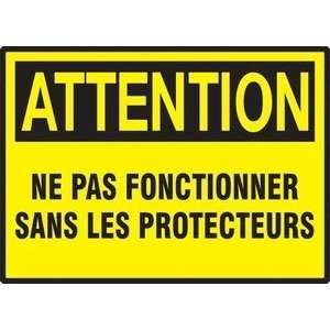  ATTENTION (FRENCH) Sign   7 x 10 Plastic