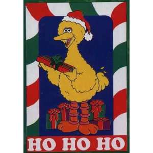   HO CHRISTMAS FLAG~SIZE 28 x 40~BIG BIRD PLAYS SANTA~NEW IN PACKAGE