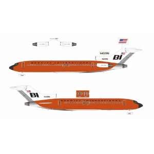   Jet X Braniff 727 200 Jellybean Orange Model Airplane 