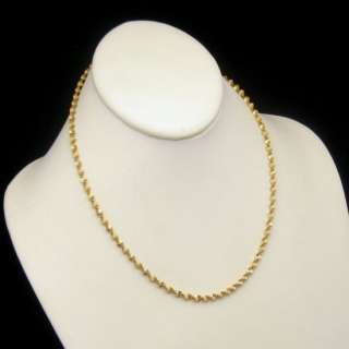 ITALY 14K KT Gold Vintage Necklace Gorgeous Thick Twisted Chain 9.7 