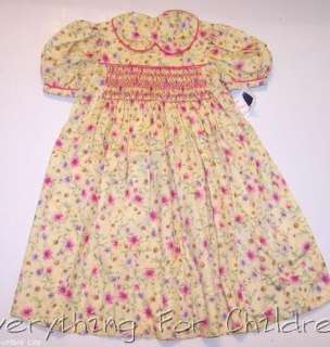 Girls SEWITHME smocked boutique dress 4 NWT yellow 4T  