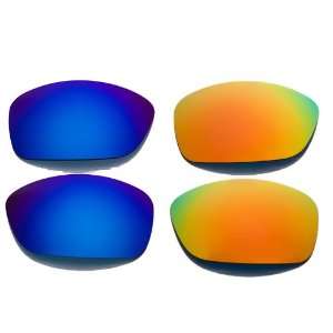   Ice Blue + Fire Red Lenses For Oakley Hijinx: Sports & Outdoors
