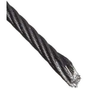 Galvanized Steel Wire Rope, Zinc Galvanized, 7x19 Strand Core, Black 