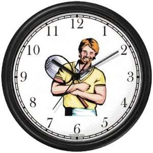  Man Tennis Player No.5 Tennis Theme Wall Clock by 