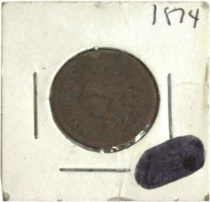 1874 Indian Head Penny  