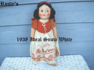 1937 Ideal SNOW WHITE doll WRIST Hang TAG  