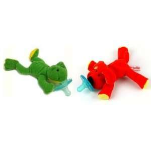  Wubbanub Infant Pacifier ~ Red Dog & Green Frog: Baby
