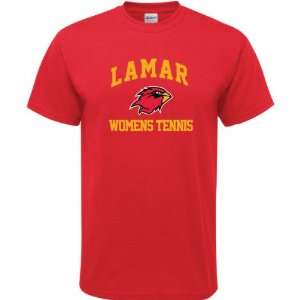  Lamar Cardinals Red Womens Tennis Arch T Shirt Sports 