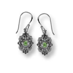   Boma Intricate Peridot & Marcasite Earrings Boma Marcasite Jewelry