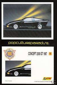 1987 CONCEPT 2000 GT Pontiac Fiero 1991 Dream Cars CARD  