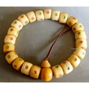  Ox Bone Beads Tibetan Buddhist Prayer Bracelet Wrist Mala 