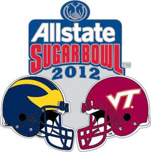 Official 2012 Sugar Bowl Pin Michigan Wolverines vs Virginia Tech 