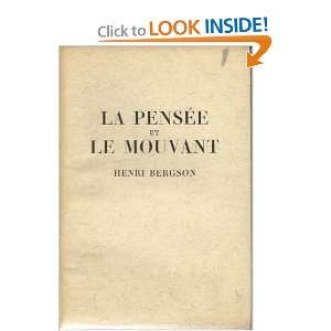  La pensée et le mouvant Henri Bergson Books