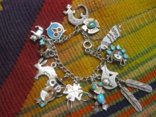 Amazing bracelet of charms (with safety chain), many are birds 
