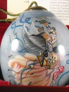   Christmas Glass Ornament Peggy Abrams Angel TRANQUILITY Hand Painted