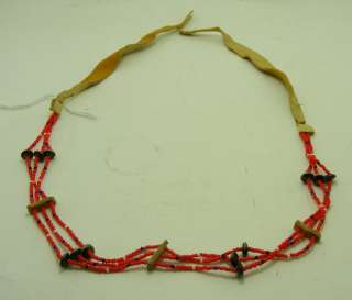 Vintage Paiute Indian Hand Made Beaded Necklace. This is a very nicely 