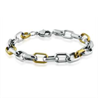 Ladies Two Tone Chain Link Bracelet 7 1/2 inches  