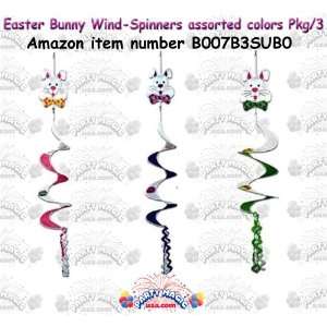  Easter Bunny Wind Spinners 3ft 6in assorted colors all 