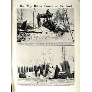  1915 WORLD WAR FRENCH OFFICERS TRENCH BRITISH GUNNER