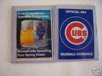 1984 Chicago Cubs Pocket Schedule (Old Style)  